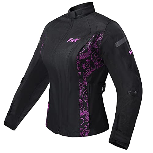 HWK Touring Motorcycle Jacket for Women, Large - Black/White (Like New)