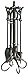 UniFlame F-1657 5pc Venetian Bronze Iron Fireset with Heavy Crook Handles (Used)