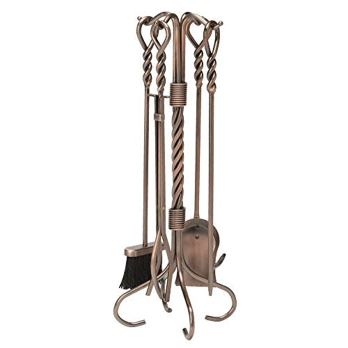 Uniflame F-1311 Bronze 5pc Toolset with Ring Swirl Handles - Antique Copper (Like New)
