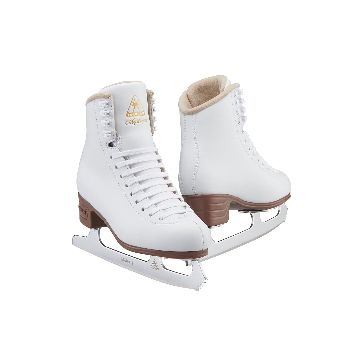 Jackson Ultima Mystique Ice Skates w/ Mark II Blade for Womens, Adult 7.5, White (Like New)