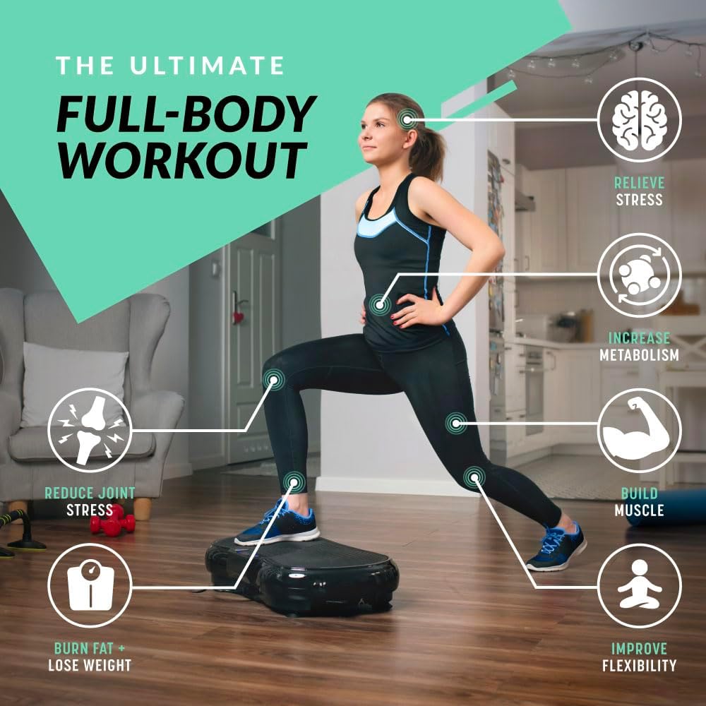 Bluefin Fitness Ultra Slim & Premium 3D Power Vibration Plate, 5 Programs, Black (New)