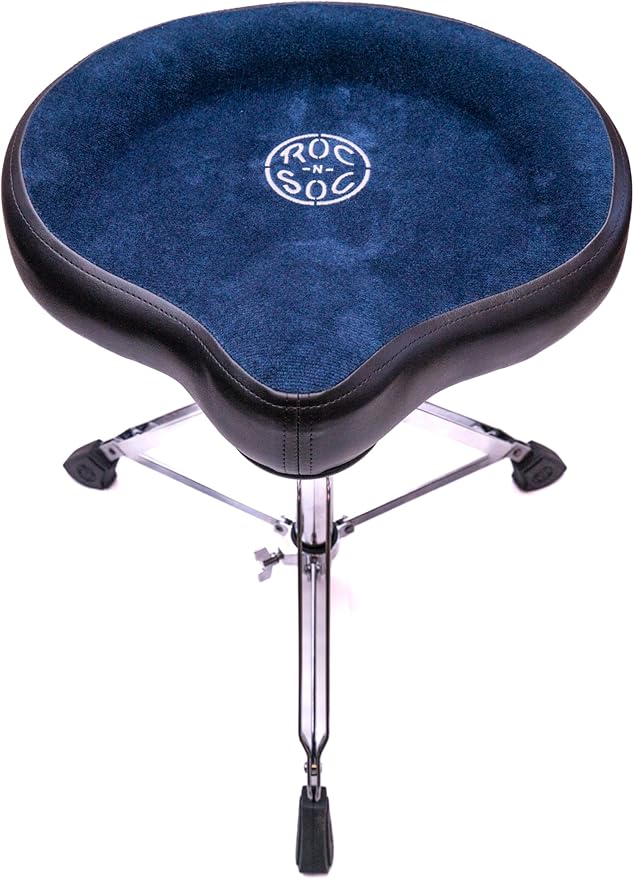 ROC-N-SOC Nitro Gas Drum Throne with Original Saddle, Metal Finish - Blue (Used)