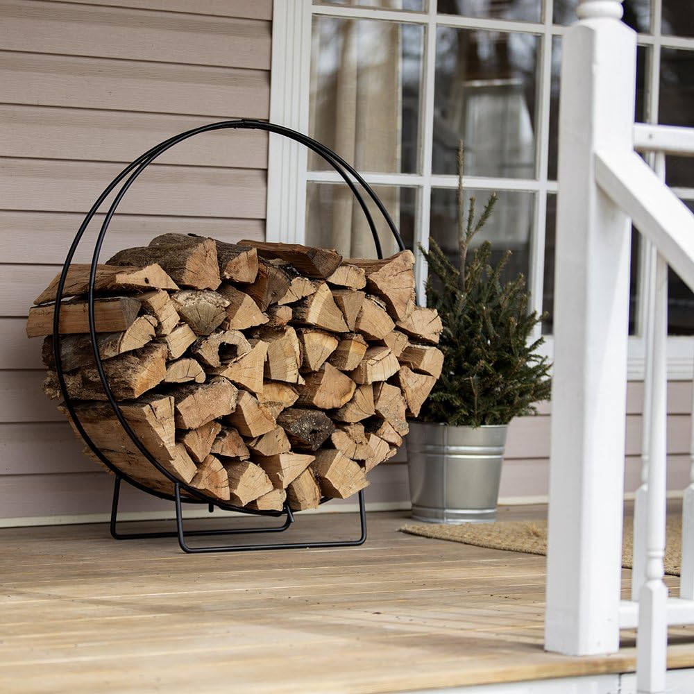 UniFlame W-1836 Log Hoop Ring with 1/2" Solid Stock, 36" - Black (Like New)