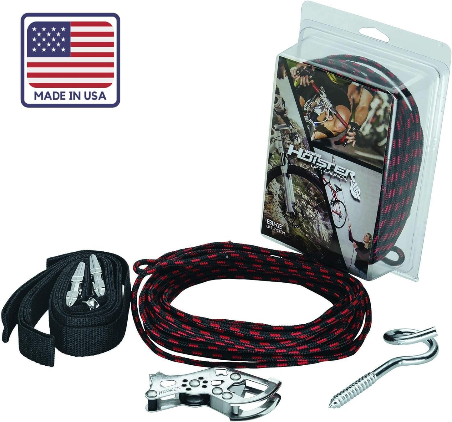 HARKEN Overhead Garage Storage 2 Point Nylon Hoist System for Bikes and Kayaks (Used)