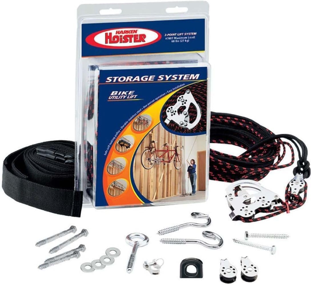 HARKEN Overhead Garage Storage 2 Point Nylon Hoist System for Bikes and Kayaks (Used)