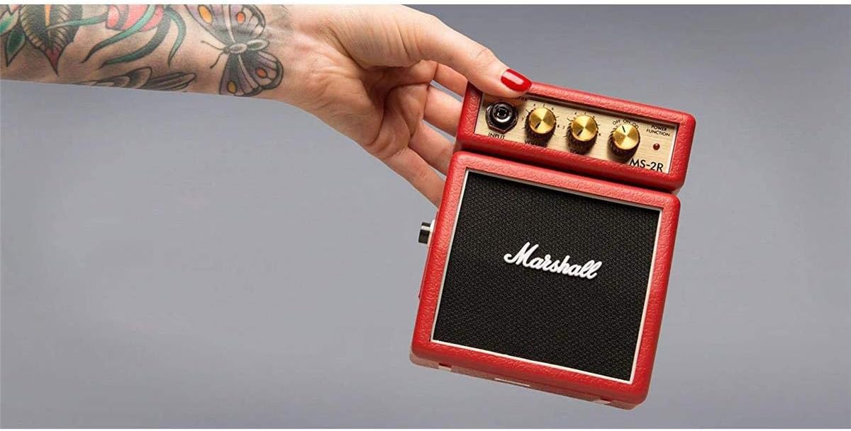 Marshall MS-2R Micro Amp 1W Solid State Guitar Amplifier w/ Headphone Jack - Red (Used)