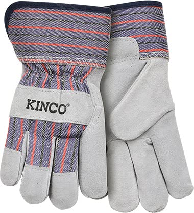 Kinco Kids' Suede Cowhide Palm w/ Safety Cuff, Gray Suede Cowhide, Small(1 Pack) (Like New)