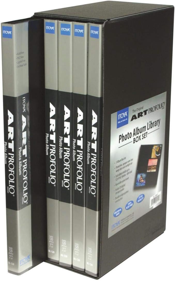 Itoya ProFolio Photo Album Set of 5 - Photo Books for 4x6 Photo Prints, Black (Like New)