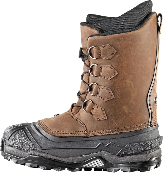 Baffin 100% Leather Mens Control Max Snow Boot, Rubber Sole, Size 12, Worn Brown (Like New)