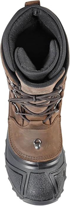 Baffin 100% Leather Mens Control Max Snow Boot, Rubber Sole, Size 12, Worn Brown (Like New)