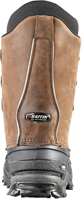 Baffin 100% Leather Mens Control Max Snow Boot, Rubber Sole, Size 12, Worn Brown (Like New)
