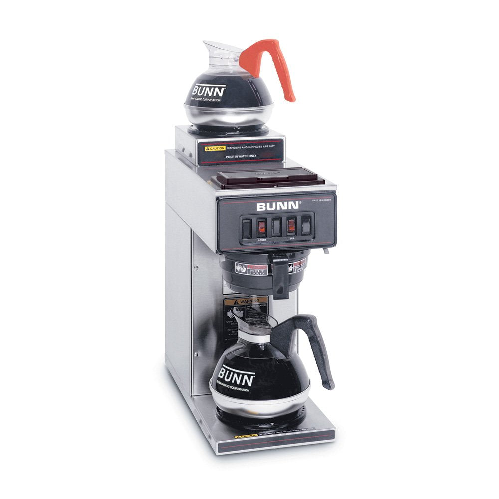 BUNN 13300.0002 VP17-2SS Pourover Coffee Brewer with 2 Warmers, Stainless Steel (Used)