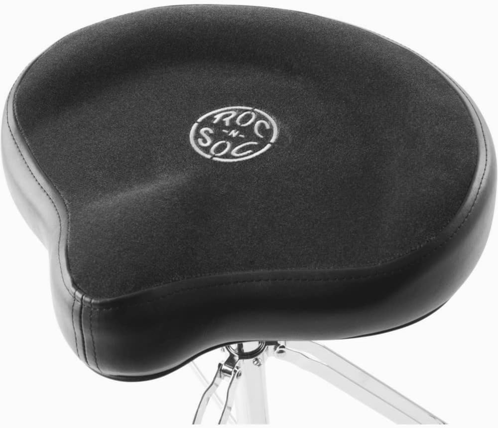 ROC-N-SOC Round Shape Original Saddle Drum Throne, Wipe with Dry Cloth, Black (Used)