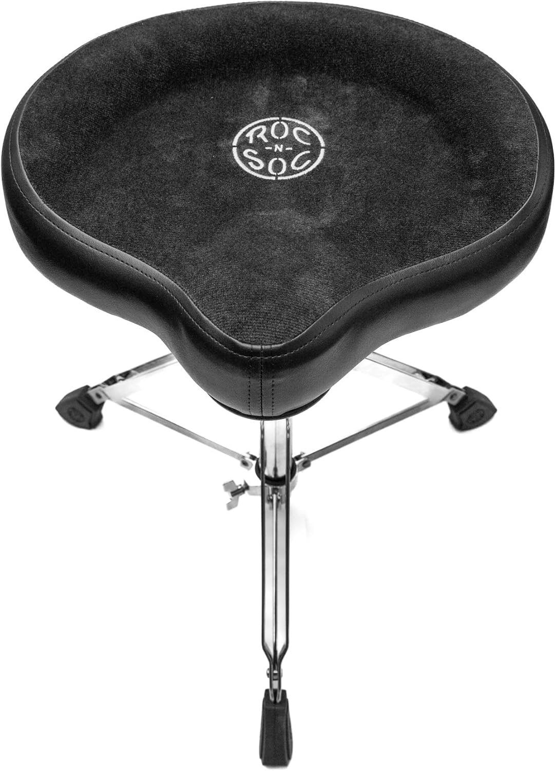 ROC-N-SOC Round Shape Original Saddle Drum Throne, Wipe with Dry Cloth, Black (Used)