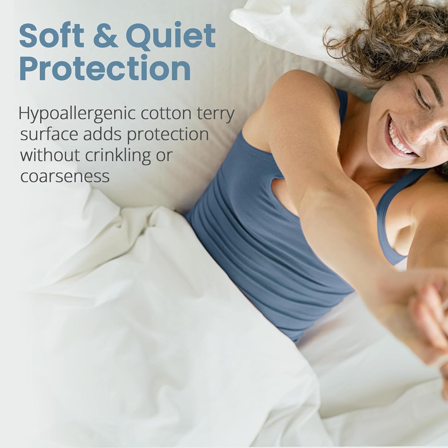 SafeRest Soft Cotton Terry Hypoallergenic Mattress Protector, Twin - White (Used)