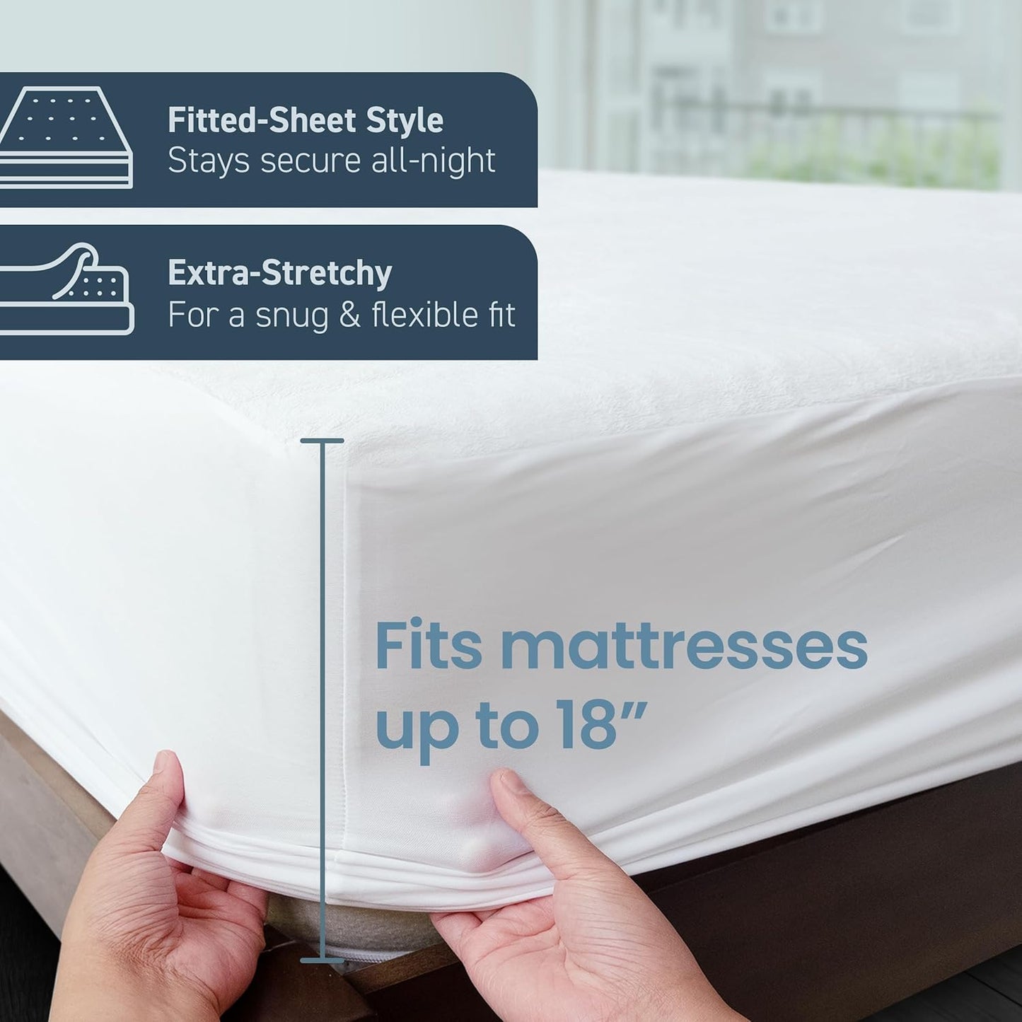 SafeRest Soft Cotton Terry Hypoallergenic Mattress Protector, Twin - White (Used)