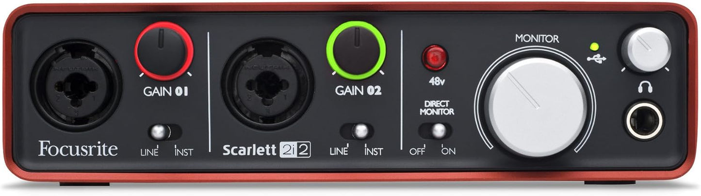 Focusrite Scarlett 2i2 (1st Gen) USB Recording Audio Interface, 2 Channels (Used, No Retail Box)