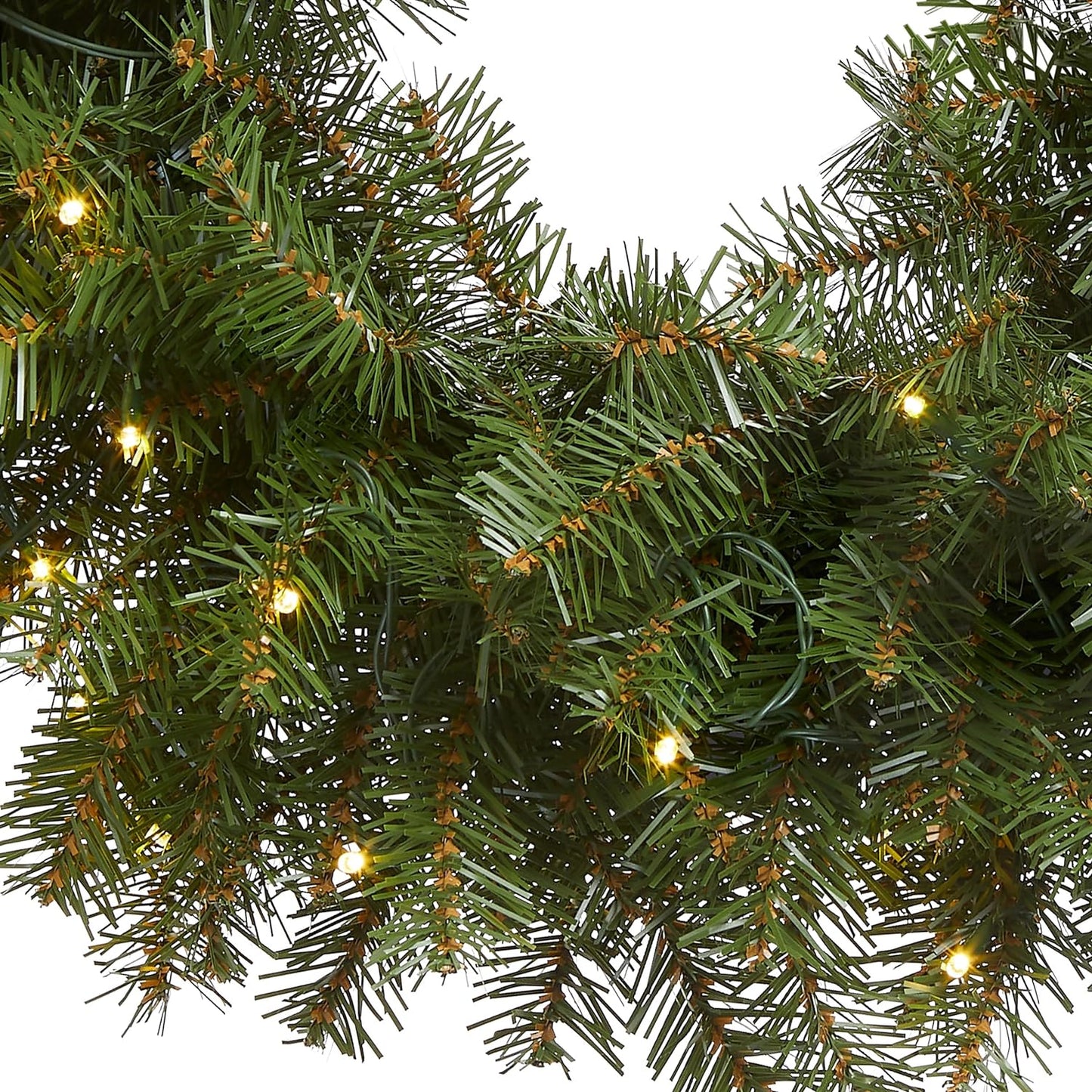 National Tree Pre-Lit Artificial Christmas Wreath, Green, Norwood Fir, 24-Inches (Like New)