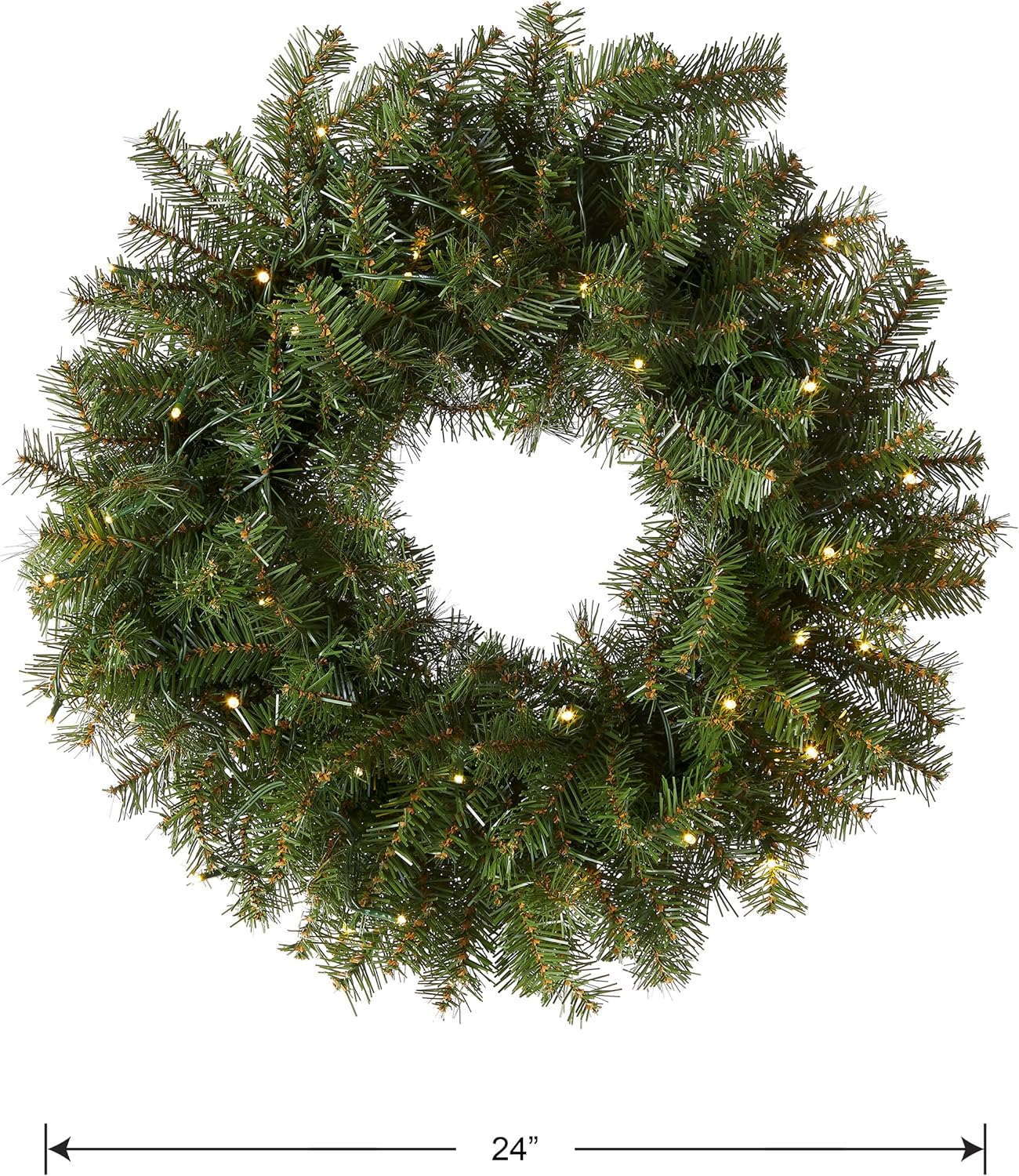 National Tree Pre-Lit Artificial Christmas Wreath, Green, Norwood Fir, 24-Inches (Like New)