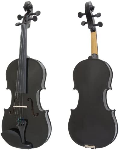 Mendini 16"MA-Black Solid Wood Viola with Case, Bow, Rosin, Bridge & Strings (Like New)