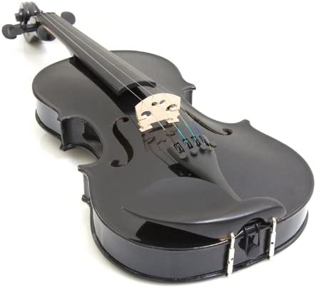 Mendini 16"MA-Black Solid Wood Viola with Case, Bow, Rosin, Bridge & Strings (Like New)