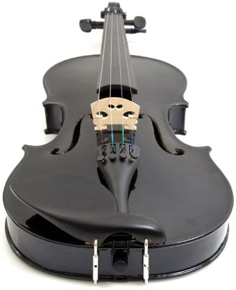 Mendini 16"MA-Black Solid Wood Viola with Case, Bow, Rosin, Bridge & Strings (Like New)