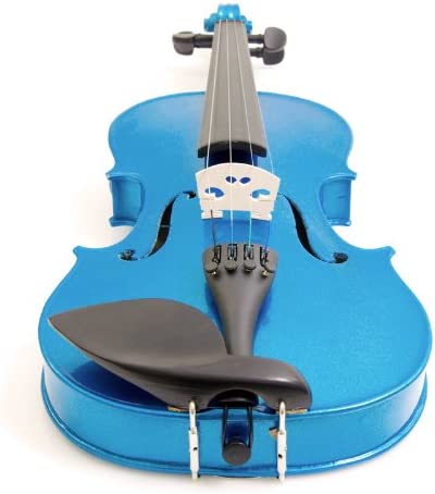 Mendini by Cecilio, 16in Solid Wood Viola with Case, Bow, Rosin, MA-Blue (Used)