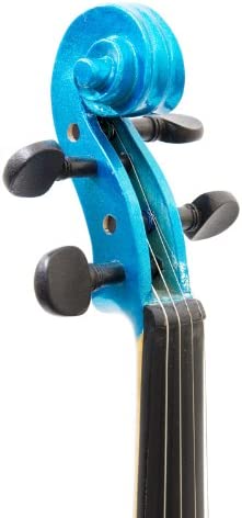 Mendini by Cecilio, 16in Solid Wood Viola with Case, Bow, Rosin, MA-Blue (Used)
