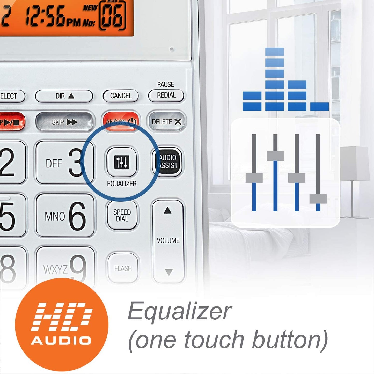 AT&T CL4940 Corded Standard Phone w/ Answering System and Backlit Display, White (Like New)