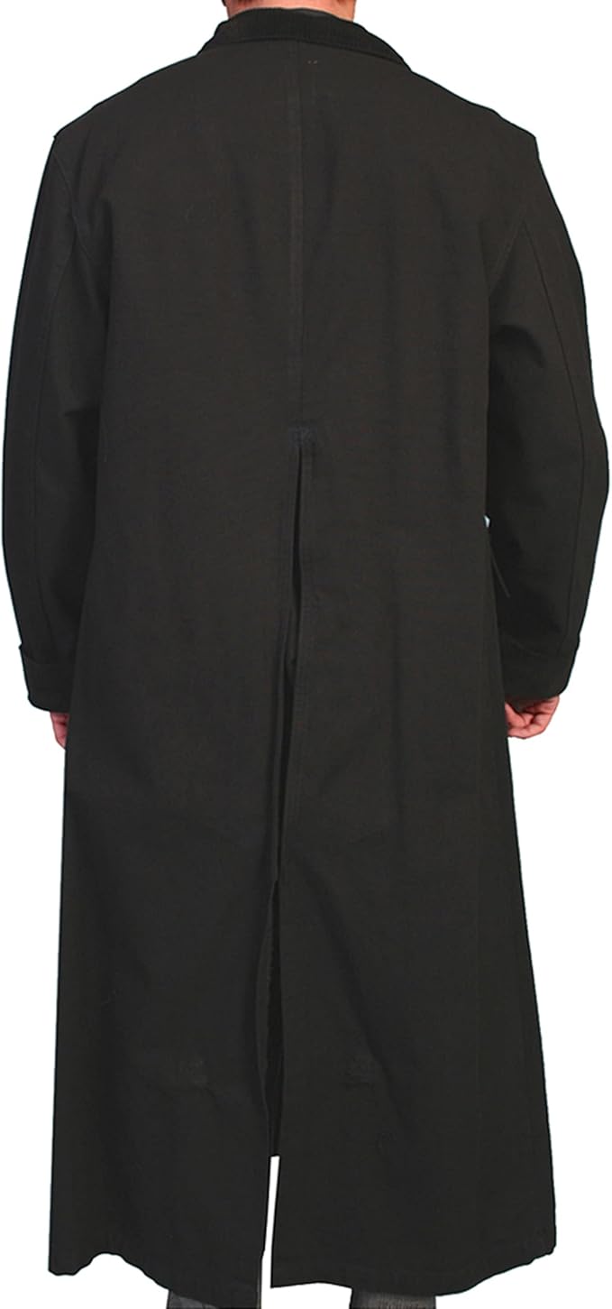 Scully Long Canvas Jacket with Cuffs and Collar for Men, Black - Size Large (Used)
