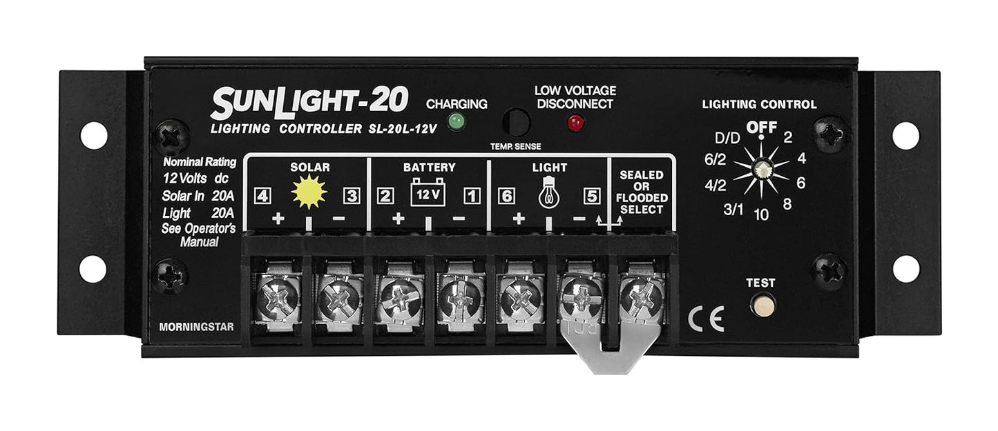 Morningstar Corporation SL-20L-12V Solar Charge Controller with Lighting Control (Used)