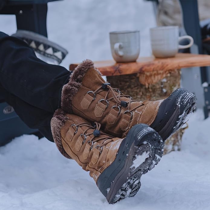 Baffin Chloe Women's Boots for Snow-Covered Terrains, Mid Height, Size 8 - Taupe (New)