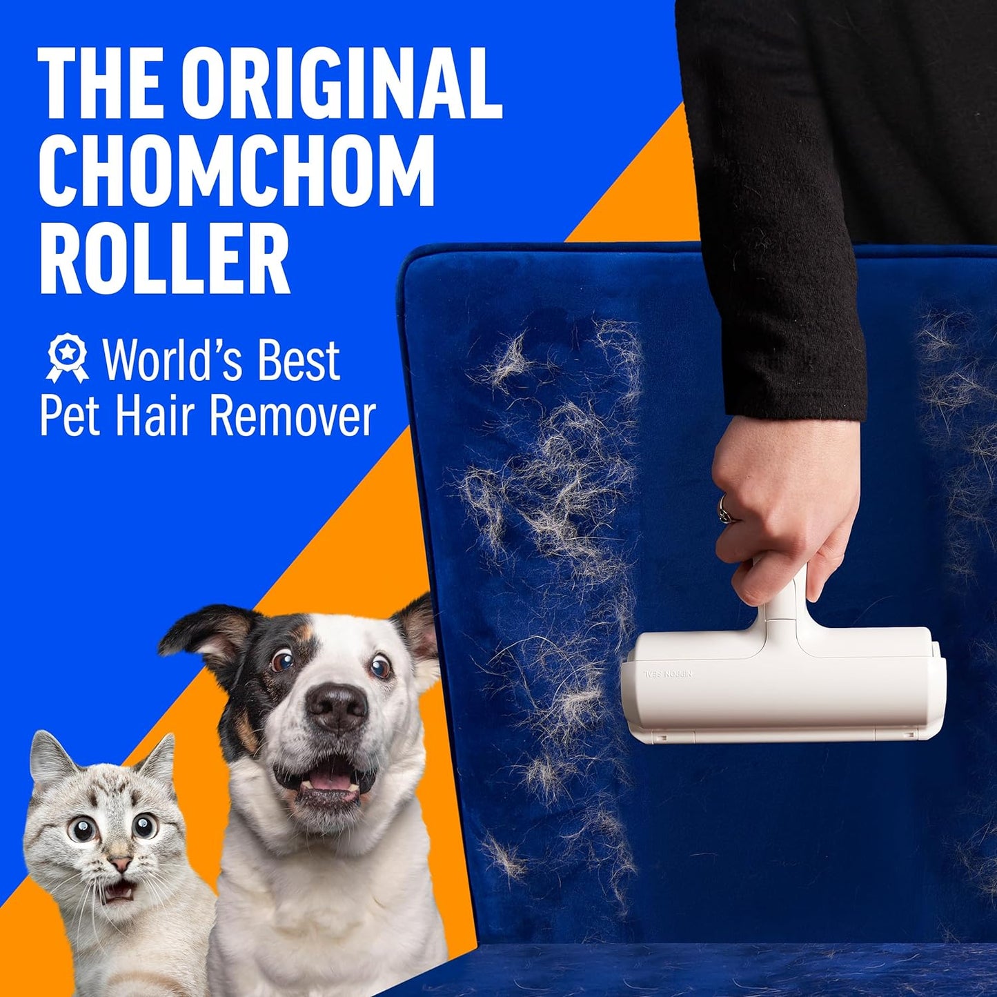 Chom Chom Roller Pet Hair Remover and Reusable Lint Roller (New)
