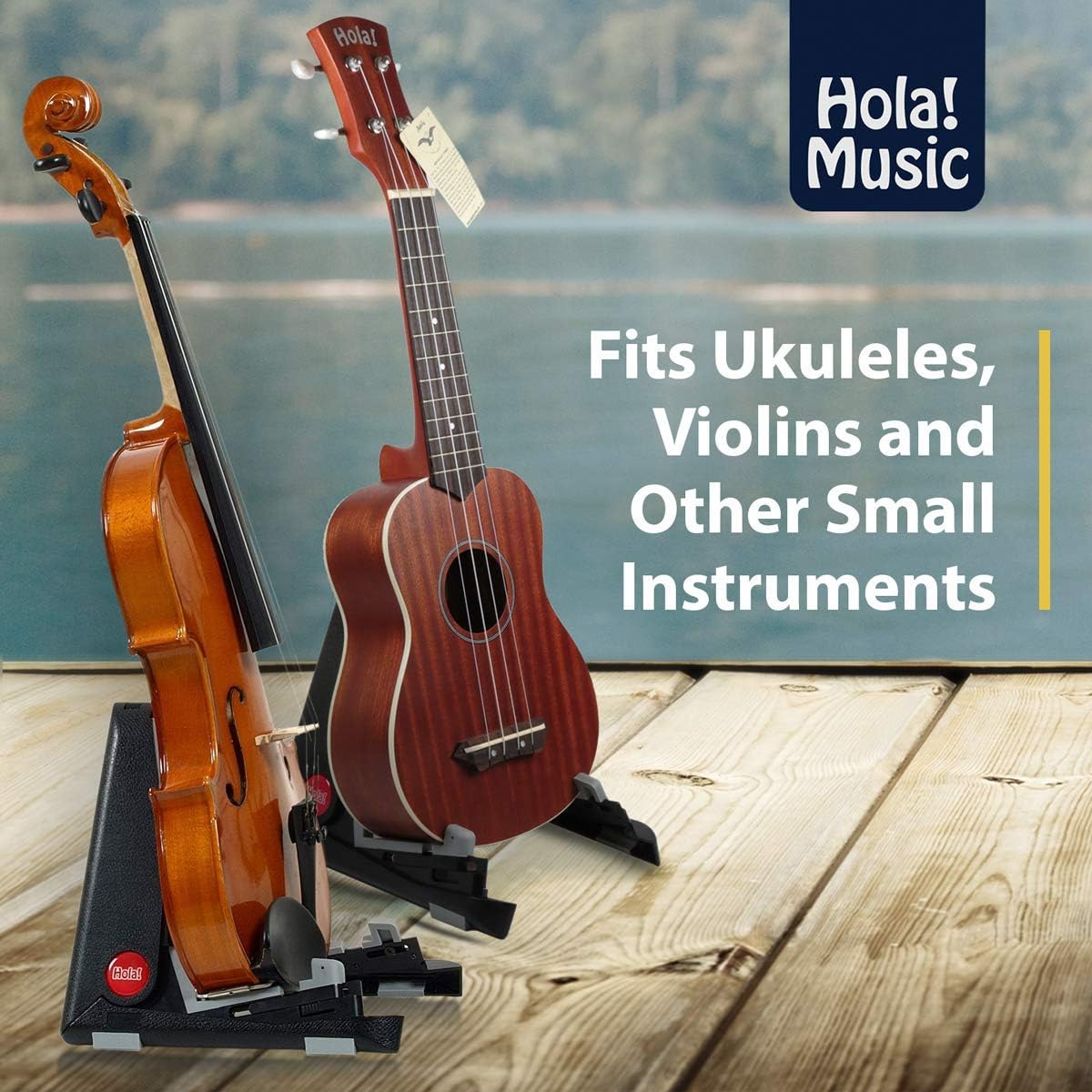 Hola! Music Portable Folding Ukulele Stand - Black (Like New)