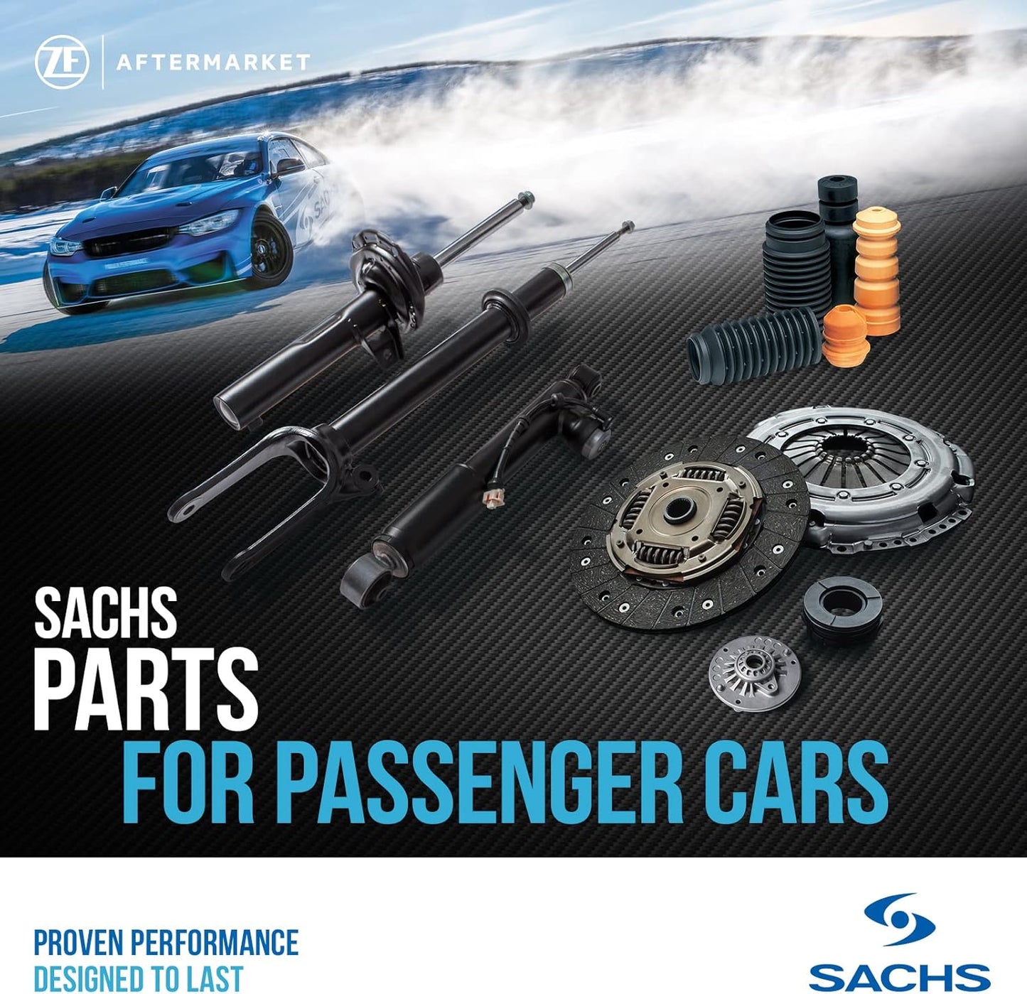 Sachs 311 405 Left Front Axle Metal Shock Absorber Compatible With Car - Black (Like New)
