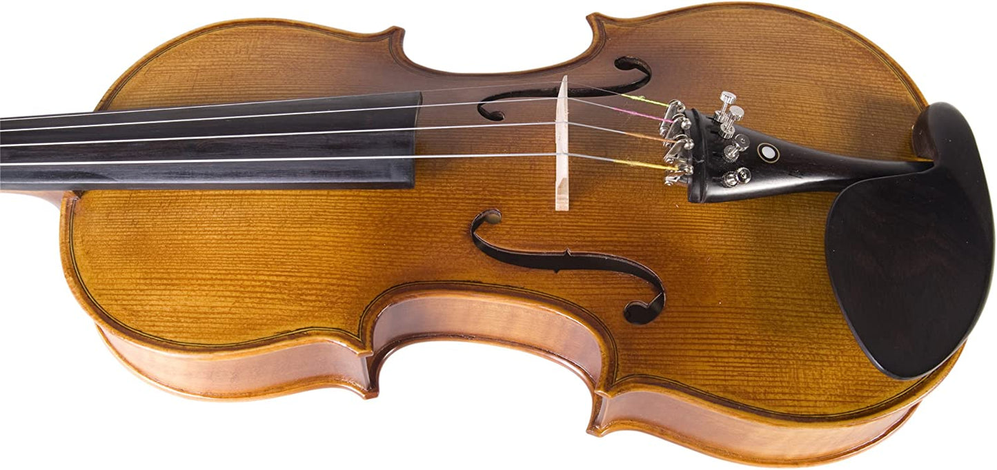 Cecilio CVN-500 Solidwood Ebony Fitted Violin w/ D'Addario Prelude Strings, 4/4- (Like New)