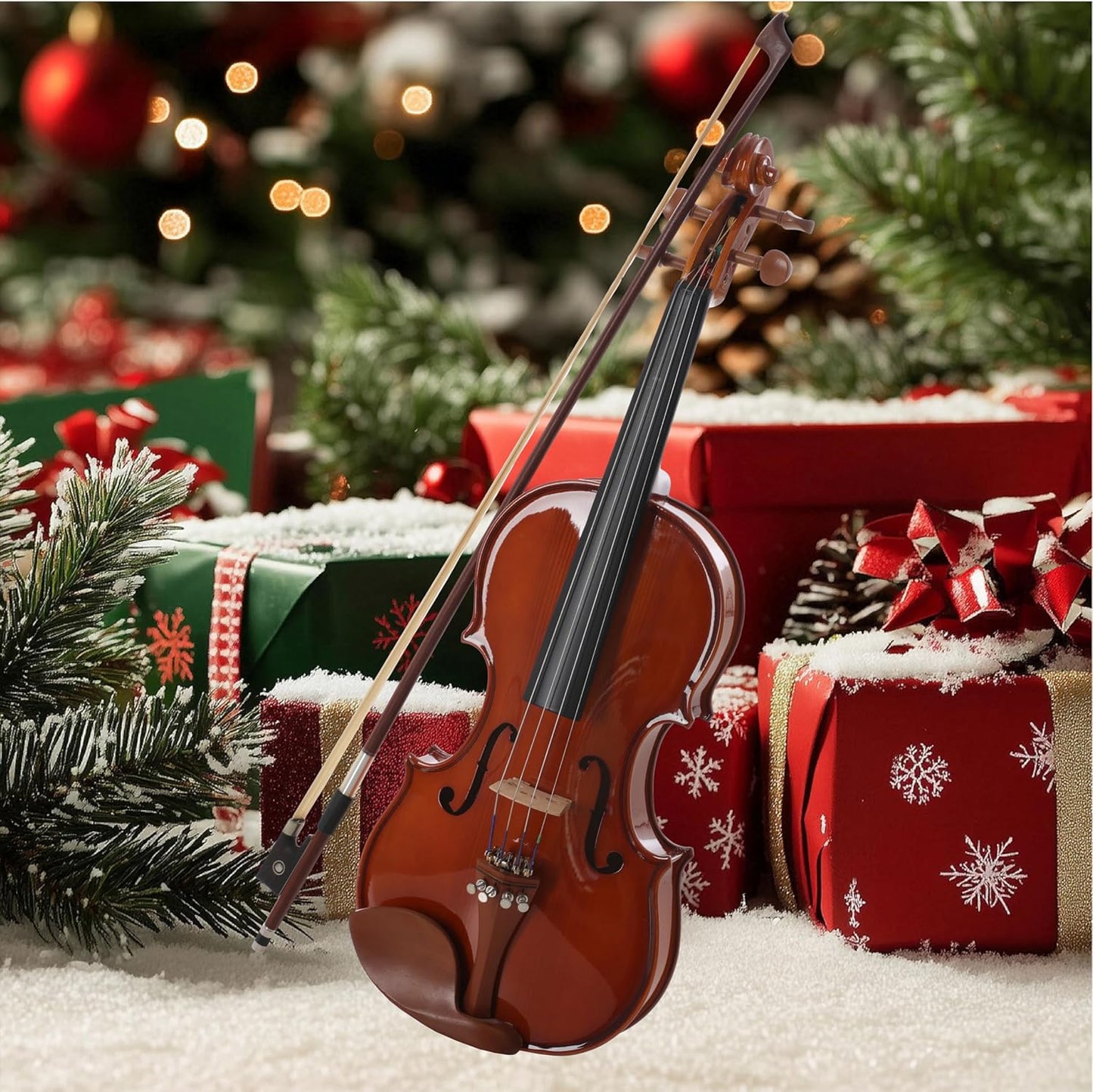 Cecilio CVN-200 Solidwood Violin with D'Addario Prelude Strings, 1/4 - Nickel (Used)
