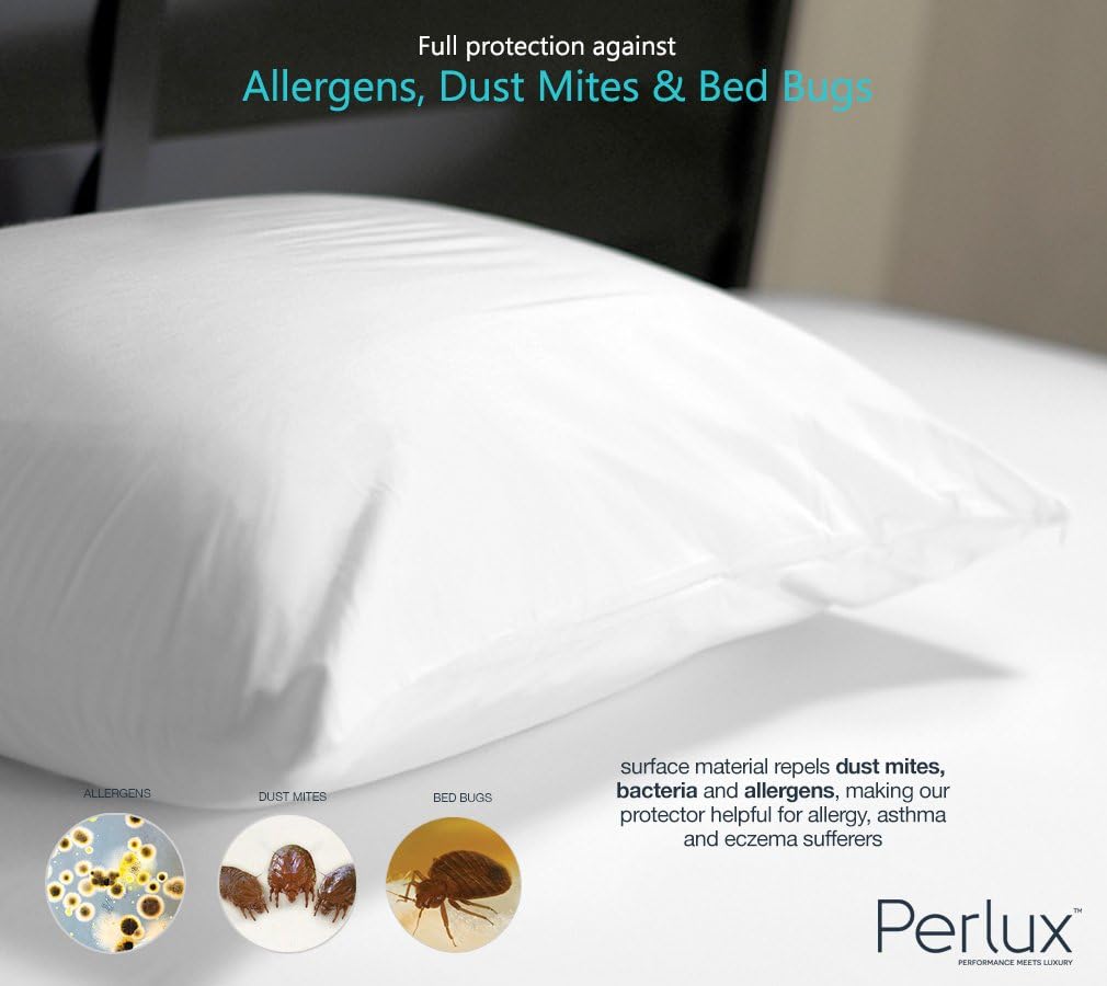 Perlux Tencel Waterproof Modern Bed Pillow Encasement Vinyl and PVC Type, King (New)