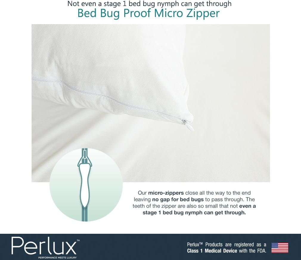 Perlux Tencel Waterproof Modern Bed Pillow Encasement Vinyl and PVC Type, King (New)