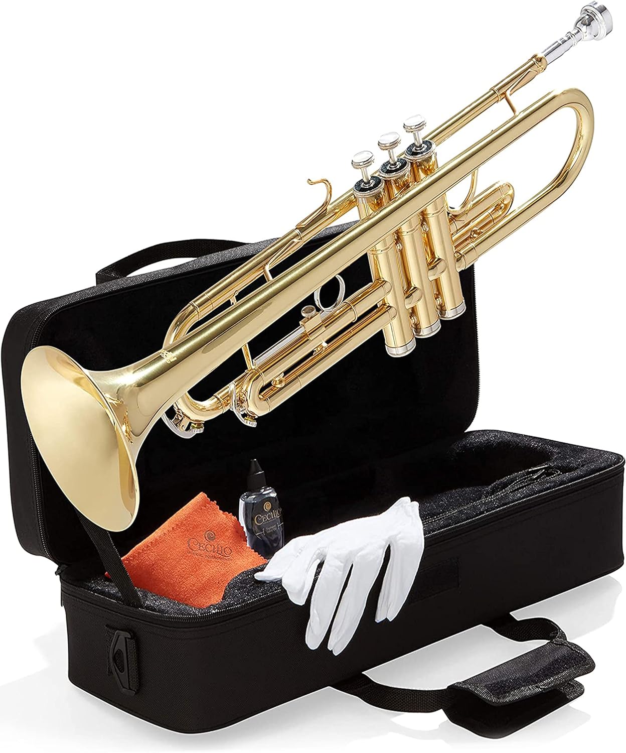 Mendini By Cecilio B Flat Bb Trumpets for Beginner or Advanced Student - Gold-- (Used)