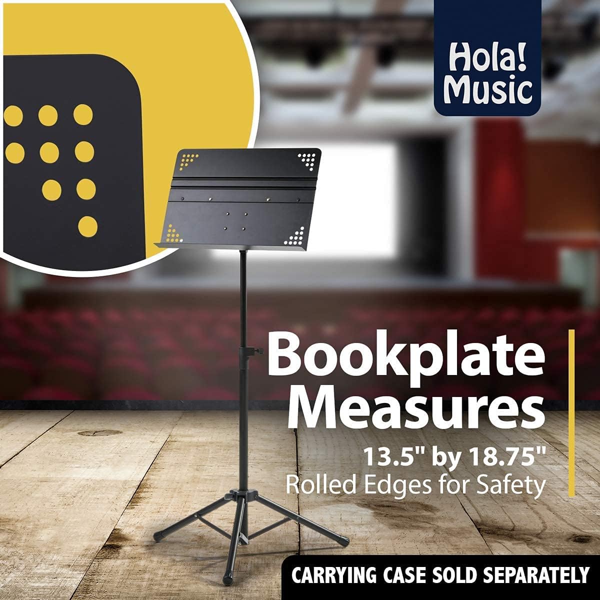 Hola! Music HM-MS+ Professional Folding Orchestra Sheet Music Stand w/Carry Bag (Like New)
