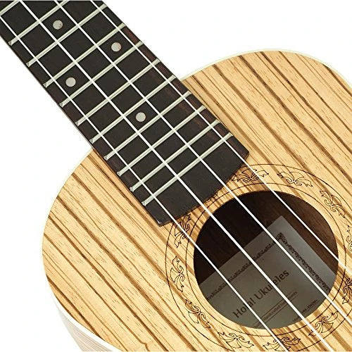 Hola! Music HM-124ZW+ Concert Ukulele Deluxe Series, 24 Inch - Zebrawood (Like New)