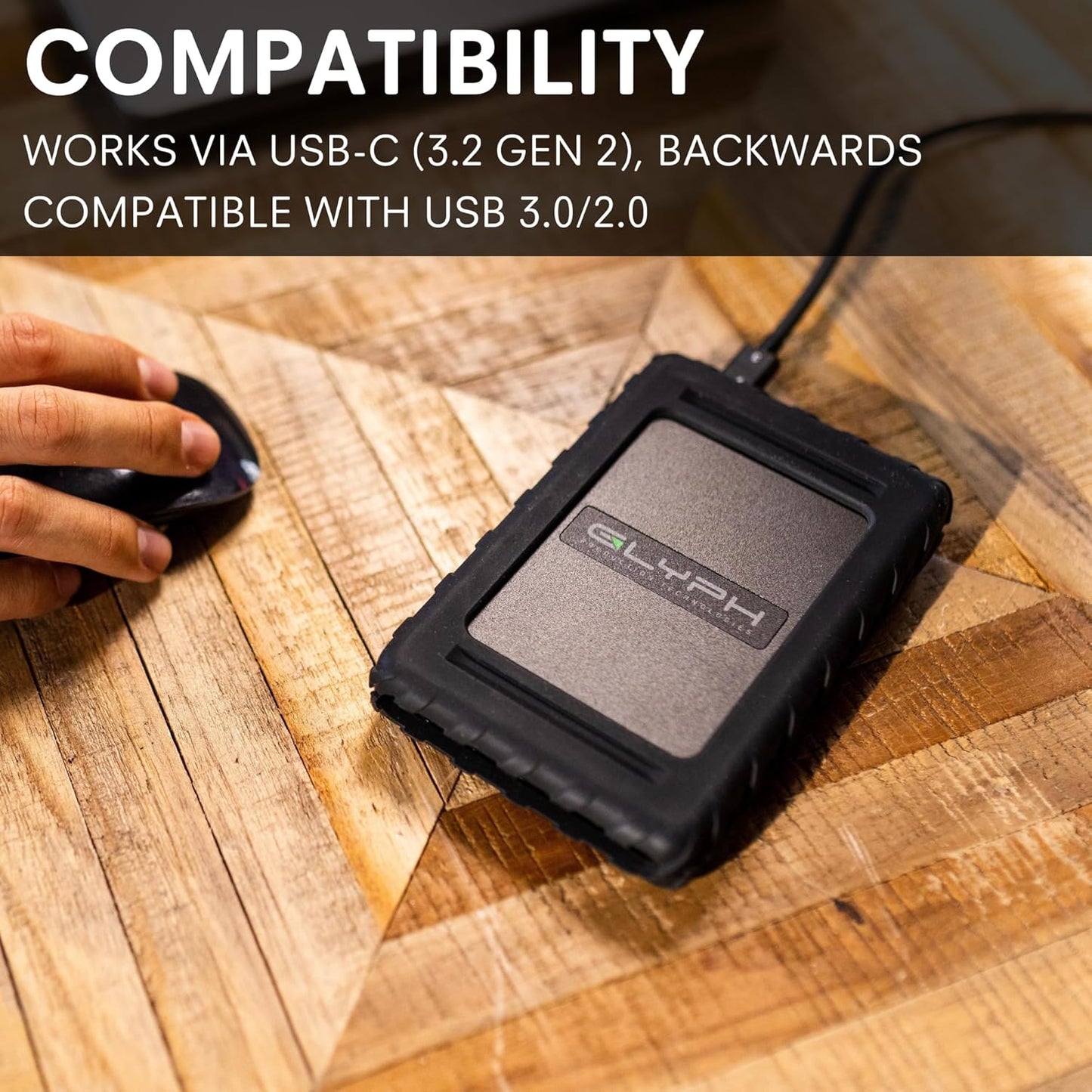 Glyph Production Technologies BlackBox Plus 1.4" External Hard Drive, 2TB, Black (Like New)
