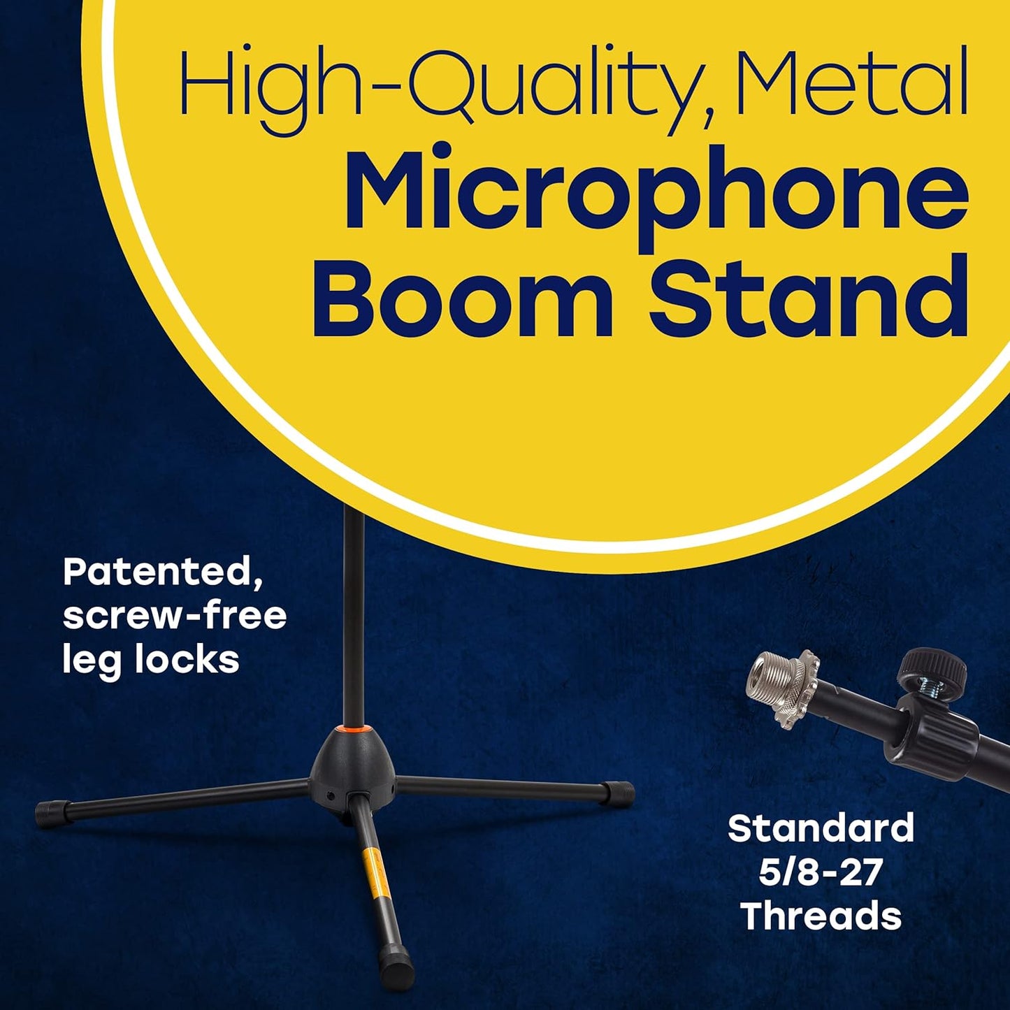 Hola! Music HPS-101AB Mic Stand w/ Adjustable Height for Home, Studio, Office (Used)