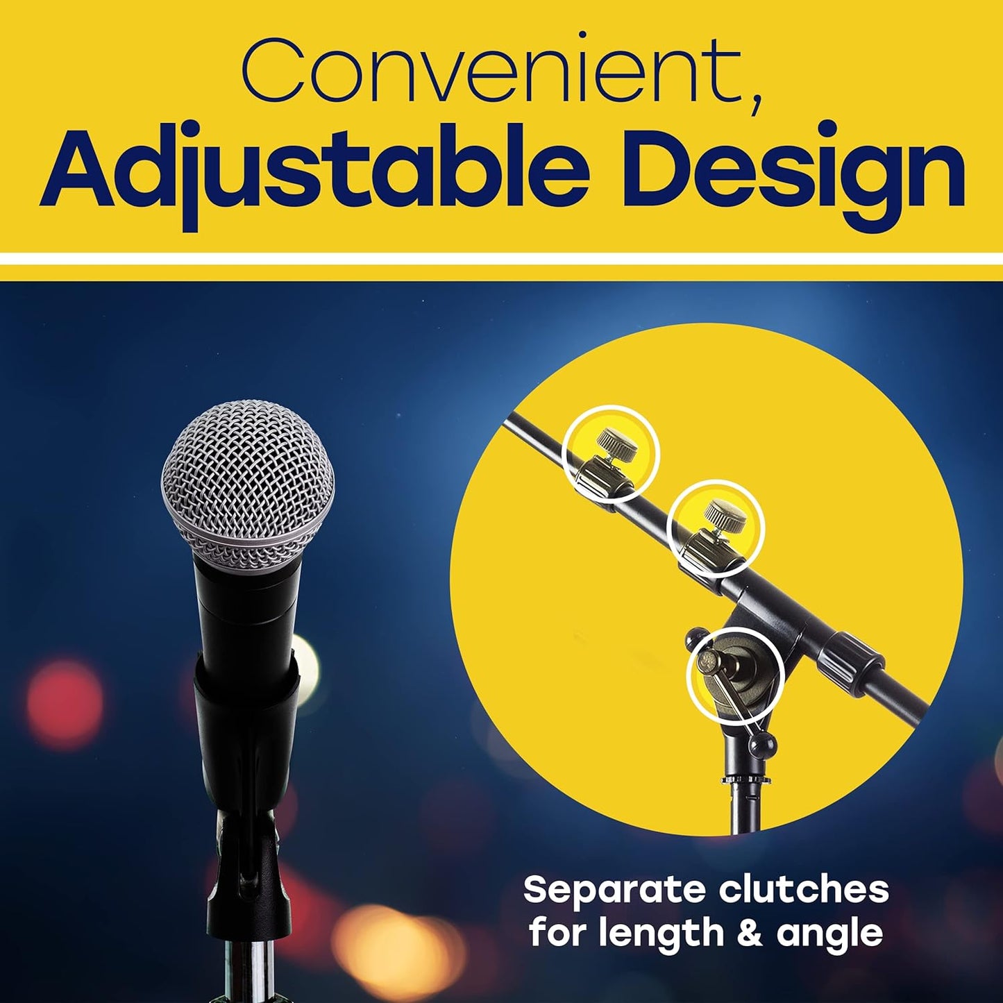 Hola! Music HPS-101AB Mic Stand w/ Adjustable Height for Home, Studio, Office (Used)
