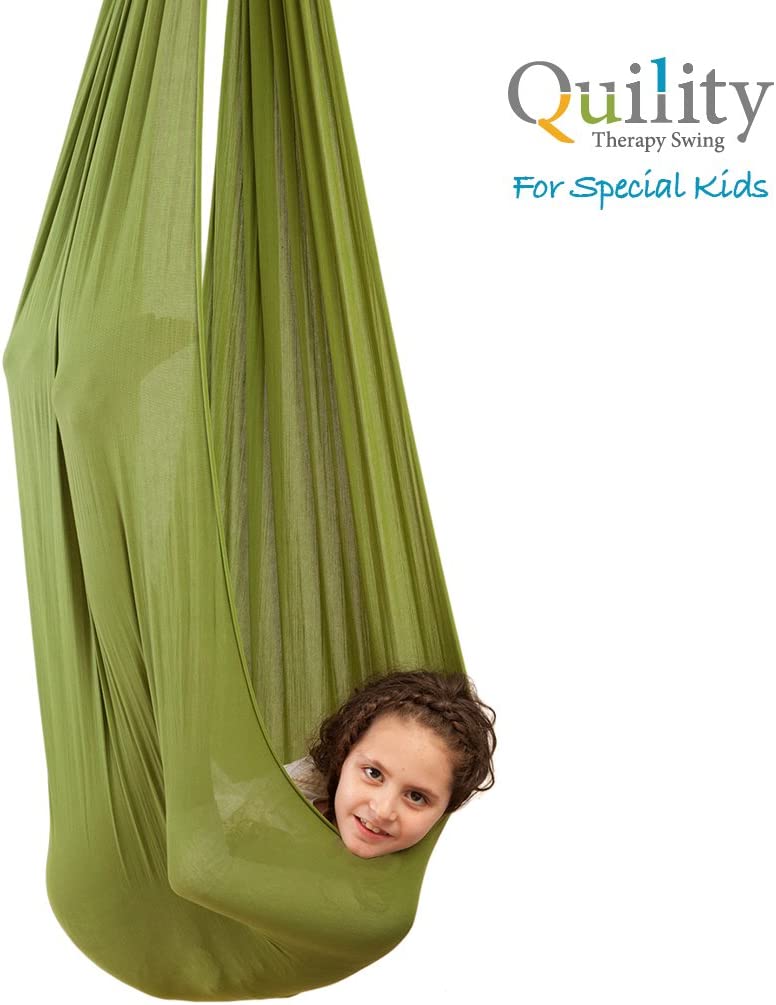 Quility Indoor Therapy Swing for Kids with Special Needs, Up to 77lbs - Green. (Used, No Retail Box)