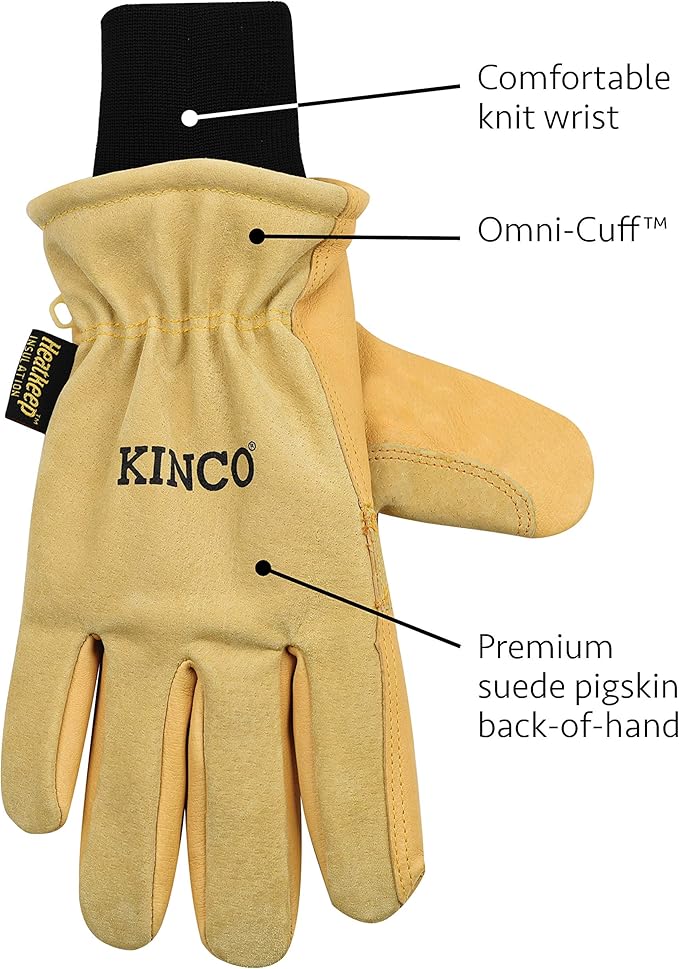 Kinco 9088 Premium Pigskin Leather Ski-Gloves for Adults, Medium (Pack of 1) (Like New)