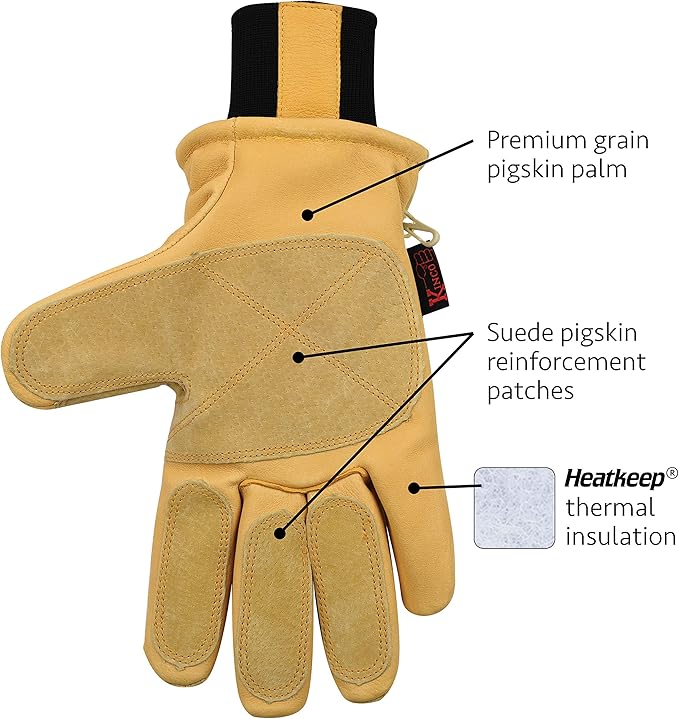 Kinco 9088 Premium Pigskin Leather Ski-Gloves for Adults, Medium (Pack of 1) (Like New)