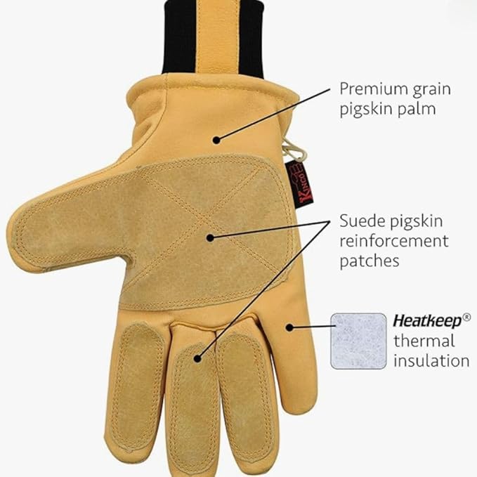 Kinco Pigskin Leather Water Resistant Relaxed Ski Gloves, Gold - Large (1 Pack) (Used)