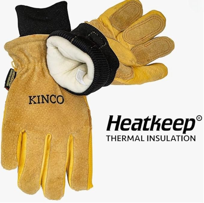 Kinco Pigskin Leather Water Resistant Relaxed Ski Gloves, Gold - Large (1 Pack) (Used)